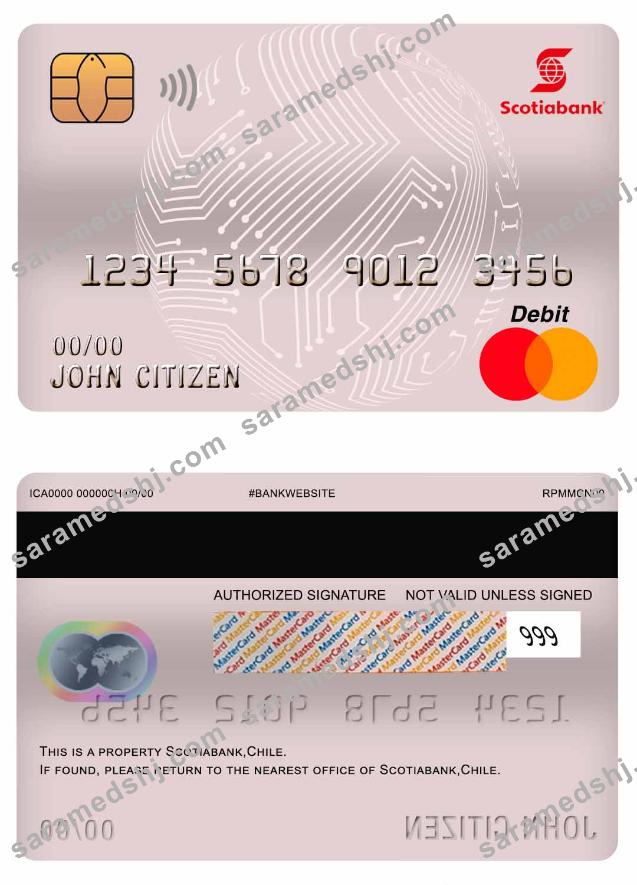 Chile Scotiabank master debit card